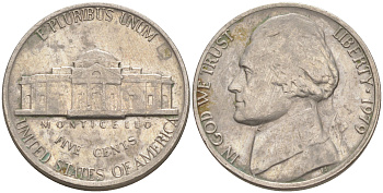 США 5 ЦЕНТОВ 1979 ДЖЕФФЕРСОН KM A192 медно-никель 63-252