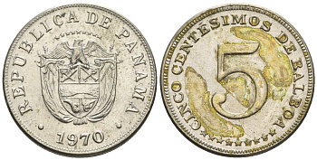 Панама 5 сентесимо 1970  KM 23.2 медно-никель    4610-321