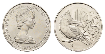 Британские Виргинские острова 10 центов 1973 KM 3 медно-никель UNC 4650-747