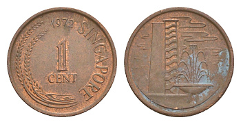 Сингапур 1 цент 1972 KM 1 бронза 4640-615