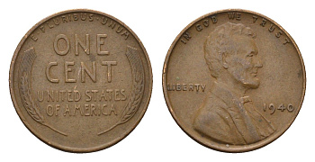 США 1 цент 1940 Линкольн KM 132 бронза 4651-645