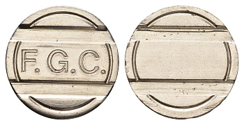 Италия телефонный жетон F. G. C. диаметр 24 мм, вес 5,4 гр нержавеющая сталь 4670-527