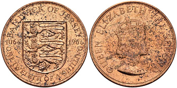 Джерси 1/12 шиллинга 1966 900 лет Нормандскому завоеванию KM 26 бронза UNC 4512-334