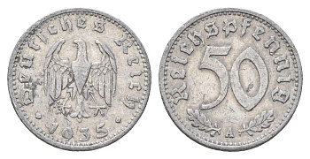 Германия 50 рейхспфеннигов 1935 A KM 87 алюминий 4701-1215