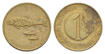 Словения 1 толлар 1992 KM 4 латунь 4383-117