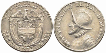 Панама 1/10 бальбоа 1973 KM 10а медь плакированная медно-никелем 73-138