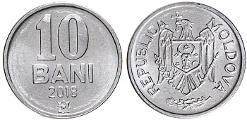 Молдова 10 бани 2018  KM 7 алюминий  UNC  M71-05