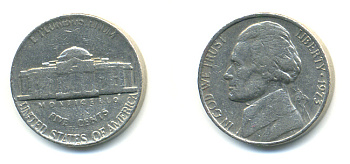 США 5 ЦЕНТОВ 1973 ДЖЕФФЕРСОН KM A192 медно-никель 89-453