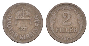 Венгрия 2 филлера 1927 BP KM 506 бронза 4665-428