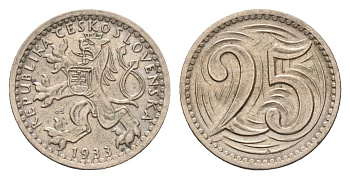 Чехословакия 25 геллеров 1933 KM 16 медно-никель 72-1611