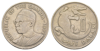 Гамбия 1 даласи 1971 KM 13 медно-никель 4634-744