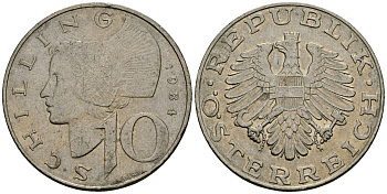 Австрия 10 шиллингов 1994 KM 2918 медно-никель 4167-456