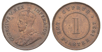 Кипр 1 пиастр 1927 Георг V (1910-1936) KM 18 бронза 00-801-36