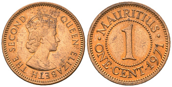 Маврикий 1 цент 1971 KM 31 бронза UNC 4618-1245