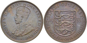 Джерси 1/12 шиллинга 1933 Георг V (1910-1936) KM 16 бронза 3996-442