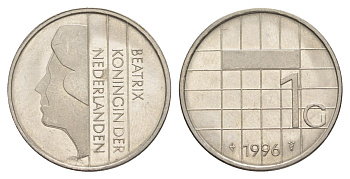 Нидерланды 1 гульден 1996 KM 205 никель aUNC 4633-623