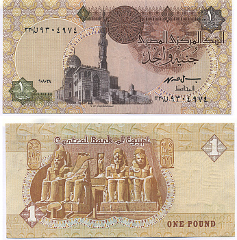 ЕГИПЕТ 1 ФУНТ 1993-2001 ПОДПИСЬ 19 Pick 50e бумага aUNC 7217-16-2