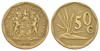 ЮАР 50 центов 1995 KM 137 сталь плакированная бронзой 4627-1021