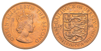 Джерси 1/12 шиллинга 1964 Елизавета II (1952-2022) KM 21 бронза aUNC 4634-245