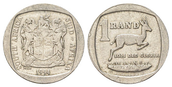 ЮАР 1 ранд 1994 KM 138 медь плакированная никелем 4627-313