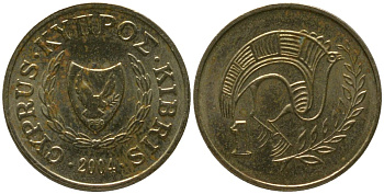Кипр 1 цент 2004 KM 53.3 никель латунь 4158-122